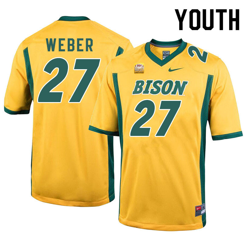 Youth #27 Dawson Weber North Dakota State Bison College Football Jerseys Sale-Yellow - Click Image to Close